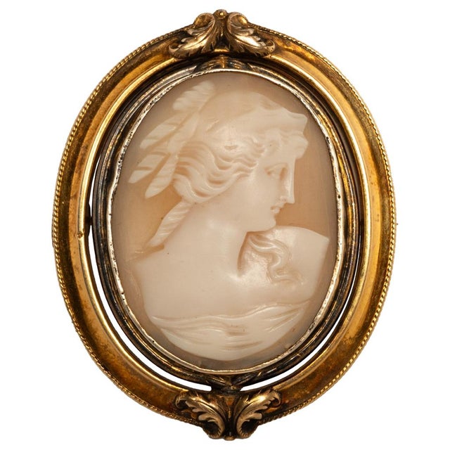 Antique 10k Gold Victorian Swivel Mourning Cameo Brooch Locket Tooth & Hair 1860 For Sale - Image 10 of 12