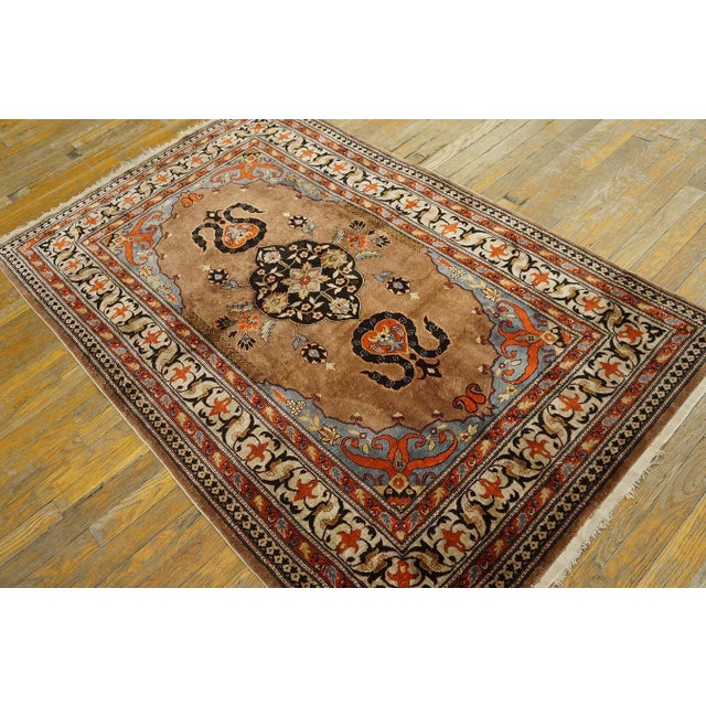 Antique Chinese Silk Rug, Measures: 3' 5''x 5' 7''. Chinese Carpets made in China proper. See entries Ningshia, Peking,...
