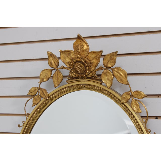 Traditional Carvers Guild Oval Giltwood Wall Mirror For Sale - Image 3 of 13