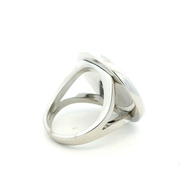 2000 - 2009 Bulgari Bulgari 18k White Gold and Black Onyx Statement Ring, Size 7.5 For Sale - Image 5 of 13