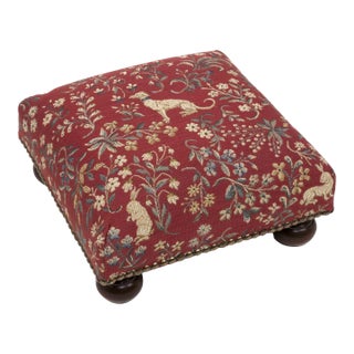00 Cluny Mille-Fleurs Tapestry Footstool For Sale