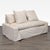 This Crate & Barrel loveseat offers a cozy and modern look with its clean cream slipcover and plush, removable cushions....