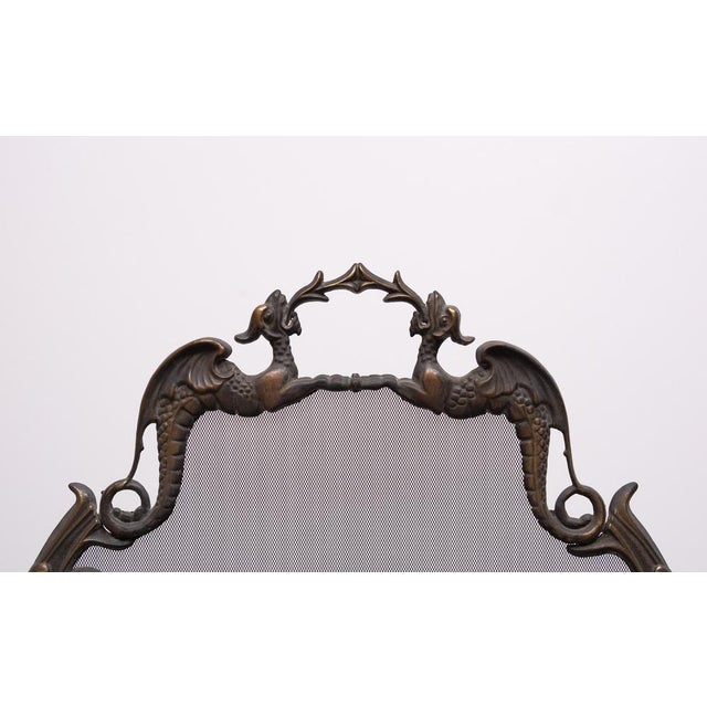 Antique Bronze Firescreen, England, 1880s For Sale - Image 4 of 10