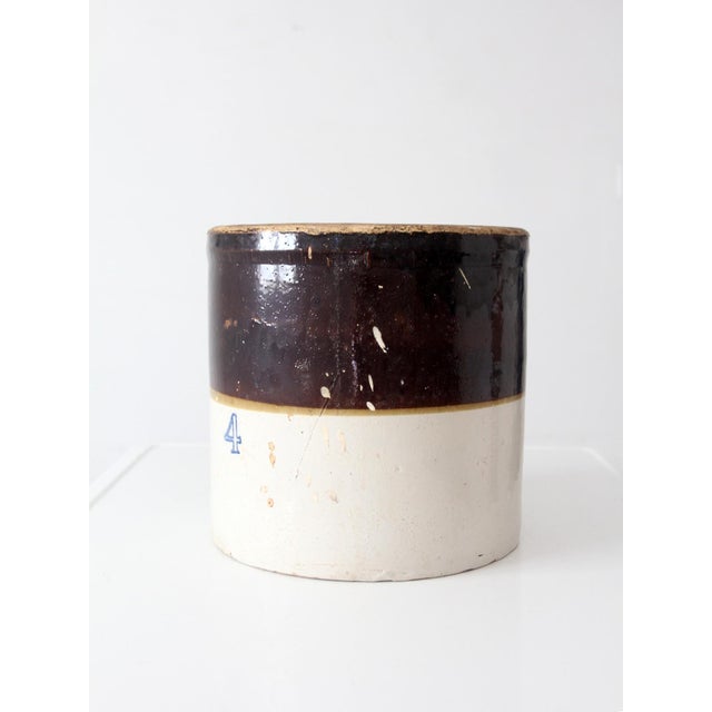 Early 20th Century Antique Western Stoneware 4 Gallon Crock For Sale - Image 5 of 11