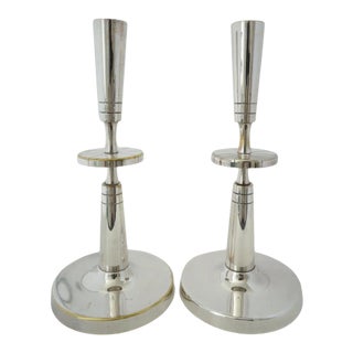 Silverplate Candlesticks Tommi Parzinger - A Pair For Sale