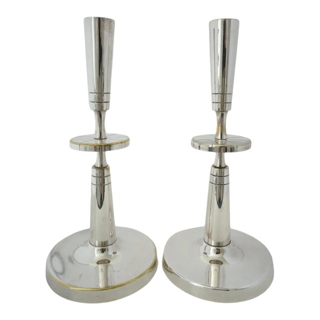 Silverplate Candlesticks Tommi Parzinger - A Pair For Sale