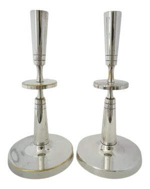 Silverplate Candlesticks Tommi Parzinger - A Pair