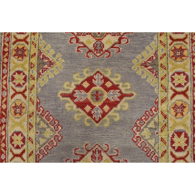 Gray Kazak Runner 2’2” X 6’4” Gray Wool Tribal Hand-Knotted Oriental Rug For Sale - Image 8 of 12