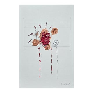 9.5" by 14.2" Unframed Organic Modern Original Botanical Floral Painting For Sale
