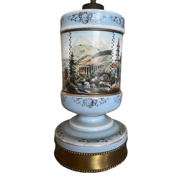 Italian 1940s Venetian Scenic Table Lamp For Sale - Image 3 of 8