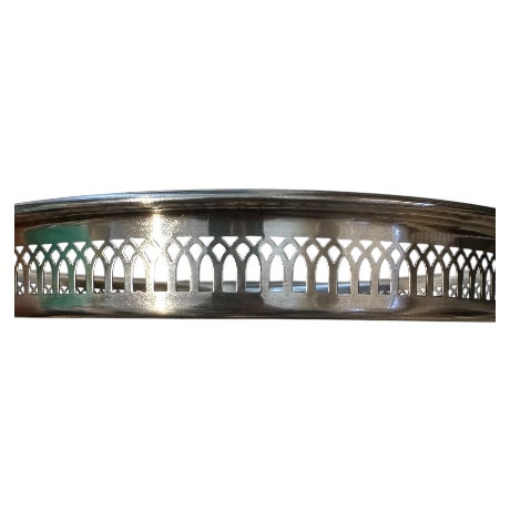 Victorian Vintage Pierced Gallery Tray, Silver Plate, Wallace For Sale - Image 3 of 6