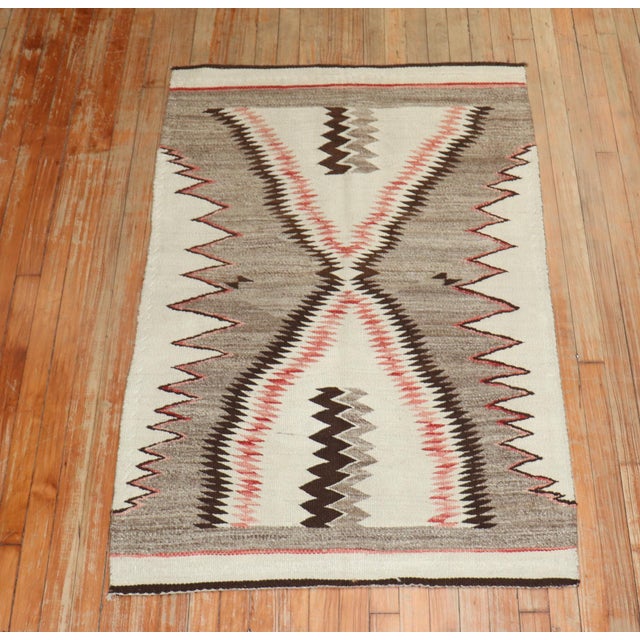 Early 20th Century Early 20th Century Shark Teeth American Navajo Rug - 3'1" x 4'9" For Sale - Image 5 of 11