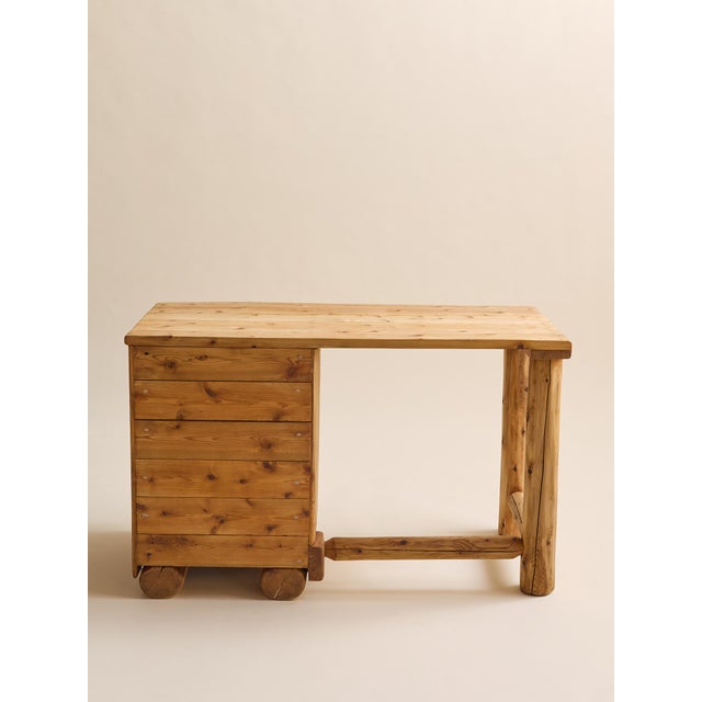 1950s The Vintage Rustic Pine Desk, 1950s For Sale - Image 5 of 12
