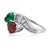 Contemporary Late 20th Century Emerald & Ruby Bypass Ring, Size 5 For Sale - Image 3 of 5