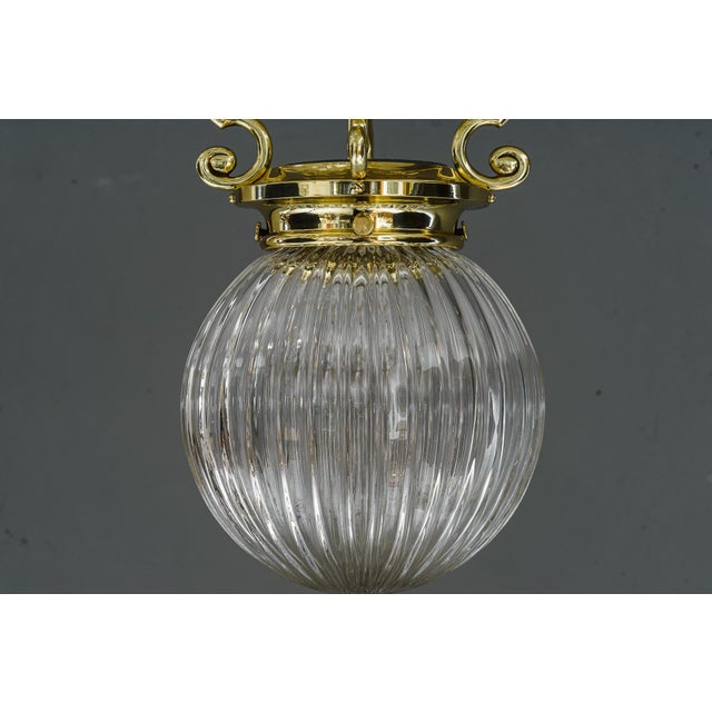 Art Deco Pendant Vienna Around 1920s with Original Cut Glass Shade For Sale - Image 11 of 18