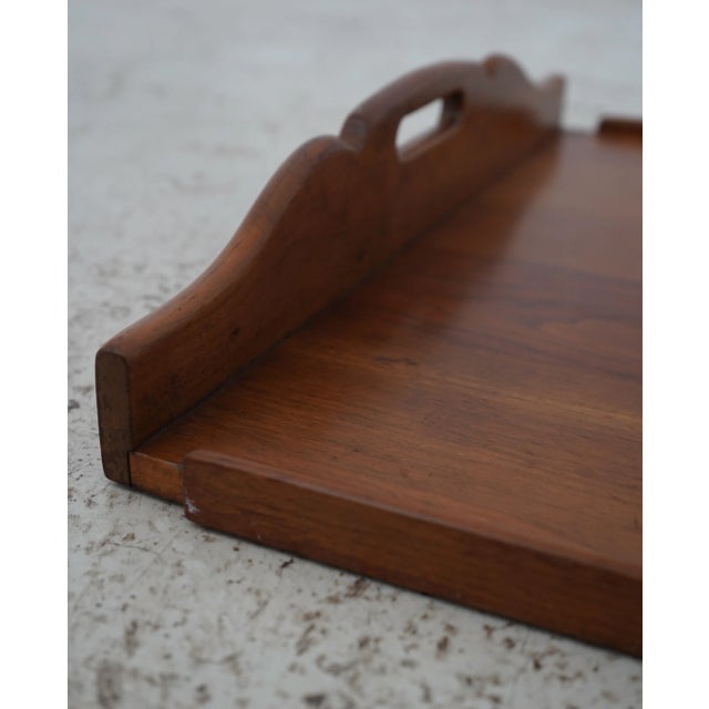 Traditional Stickley Unmarked Solid Cherry Serving Tray For Sale - Image 3 of 7