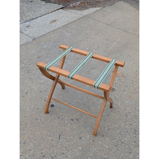 Vintage Wooden Folding Luggage Rack Stand For Sale - Image 4 of 9