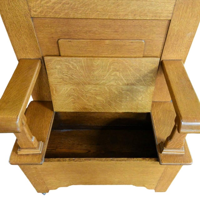 Vintage White Oak Coat Rack Bench For Sale In Greensboro - Image 6 of 12