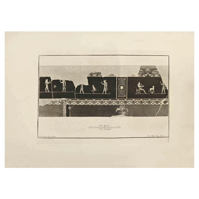Nicola Billy, Pompeian Styles Wall Painting, Etching, 18th Century For Sale