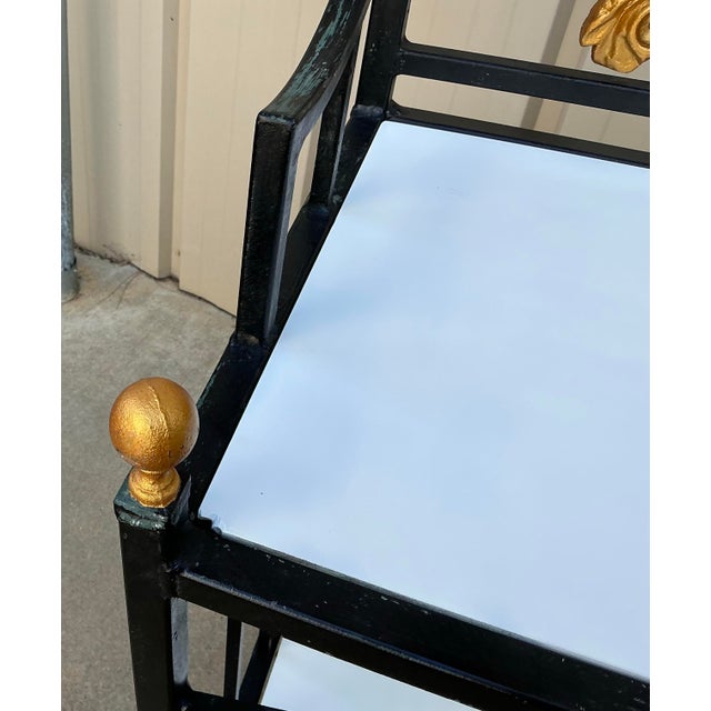 Neoclassical Italian Neo-Classical Style Cast Aluminum Console Table / Server / Etagere Pair Available For Sale - Image 3 of 6