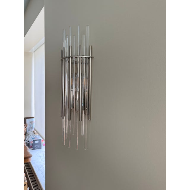 Hudson Valley Lighting Hudson Valley Lighting Wallis Art Deco Wall Sconce Polished Nickel Clear Led Dimmable - 5 Available For Sale - Image 4 of 4