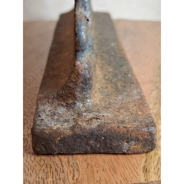 Metal Antique Cast Iron "Rebecca at the Well" Biblical Figural Doorstop – Original Paint, C. 1890 For Sale - Image 7 of 16
