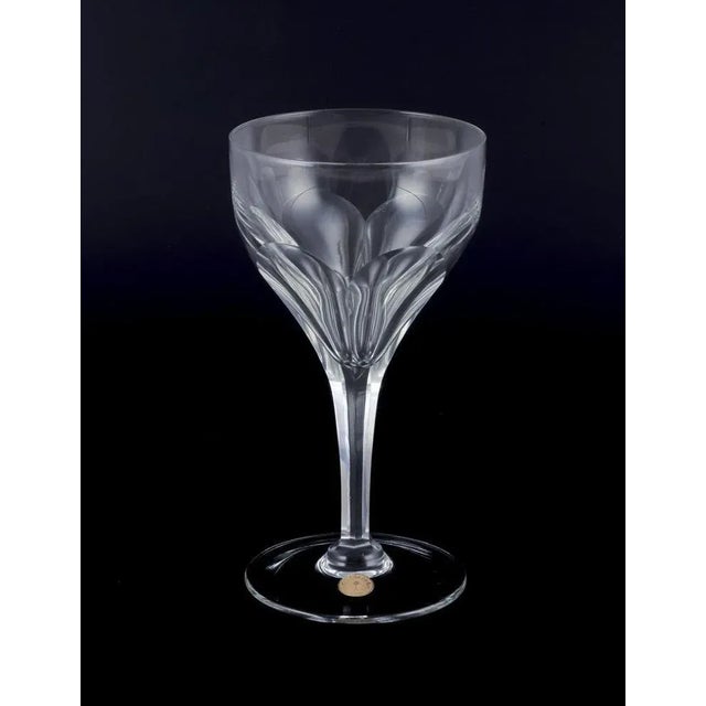 Glimma, Sweden. A set of four red wine glasses in crystal, faceted bowl and stem. Some with label. Circa 1950s. Perfect...