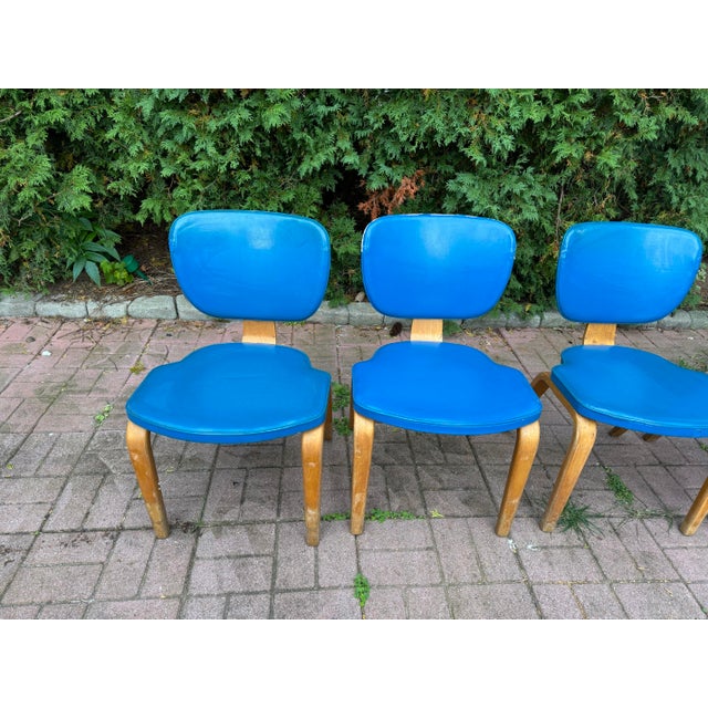 These chairs have no labels so we must call them Thonet style We believe them to be : original c. 1950's american mid-...