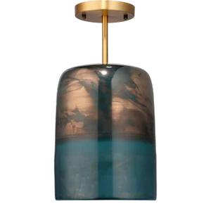 Jamie Young Vapor Semi-Flush Mount, Aqua & Brass