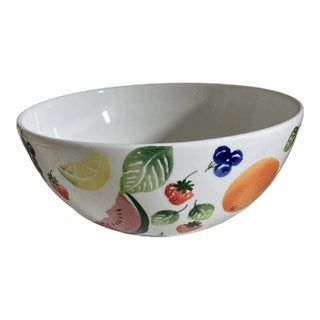 Vintage Ancora Hand-Painted Fruit Serving Bowl For Sale