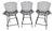 Late 20th Century Authentic Knoll "Bertoia" Black Bar Stools - Set of 3 For Sale