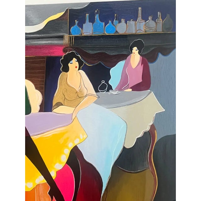 Red Itzchak Tarkay Afternoon Luncheon Serigraph 1998 Limited Edition Numbered Signed 1998 For Sale - Image 8 of 15