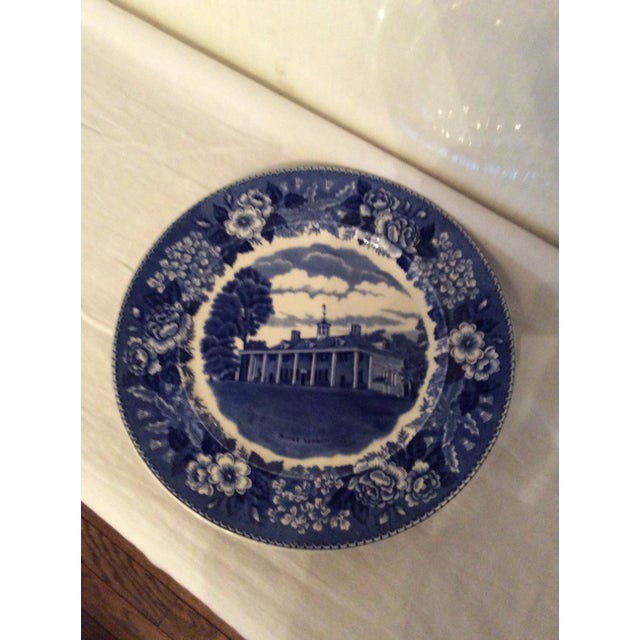 1950s Mount Vernon Blue and White Plate For Sale - Image 6 of 6