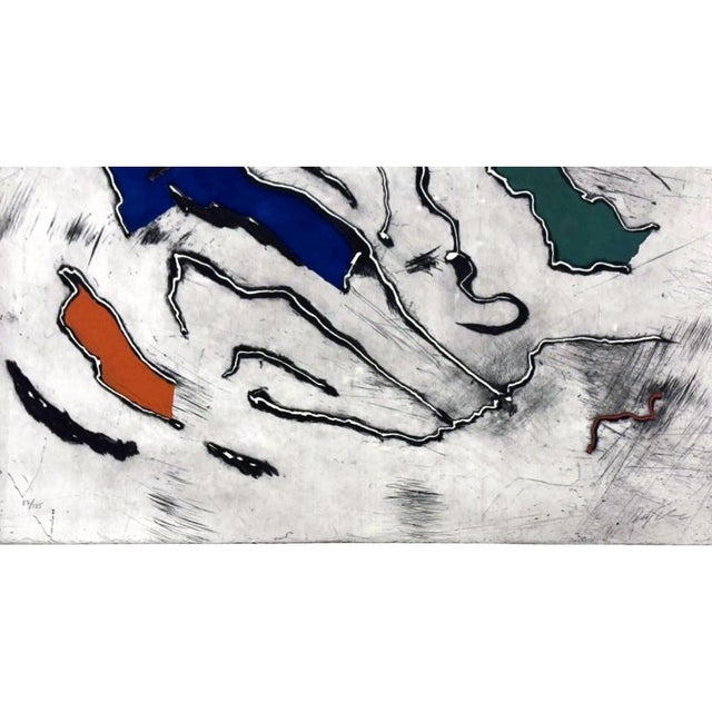 Robert Jacobsen (1912-1993). Composition. Hand-colored copperplate from 'A Season in Hell', no. 87/125. Signed in lead:...