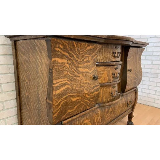 1930s Vintage Empire Quarter Sawn Oak Buffet With Mirror Chairish