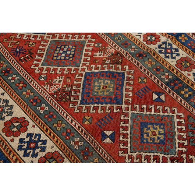 Antique Persian Shirvan Rust Wool Rug With Tribal Design For Sale In New York - Image 6 of 7