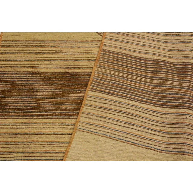 1990s Boho Chic Gabbeh Rosalia Tan/Lt. Rust Wool Area Rug -4'1 X 5'8 For Sale In New York - Image 6 of 8