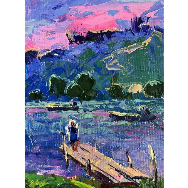 Oil Painting the Romantic Silence of a Pink Sunset Oksana Ivanyuk For Sale - Image 9 of 11