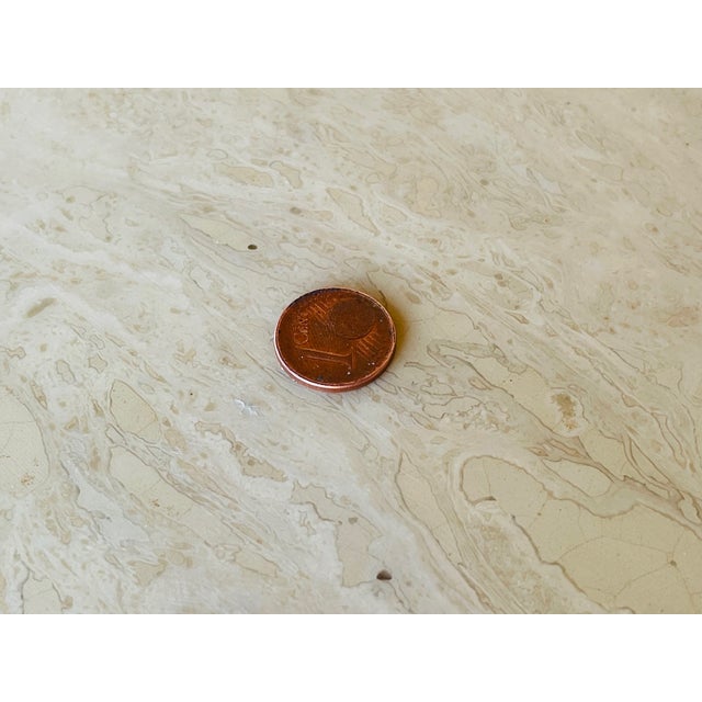 Vintage Half-Moon Travertine Side Table, 1980s For Sale - Image 10 of 18