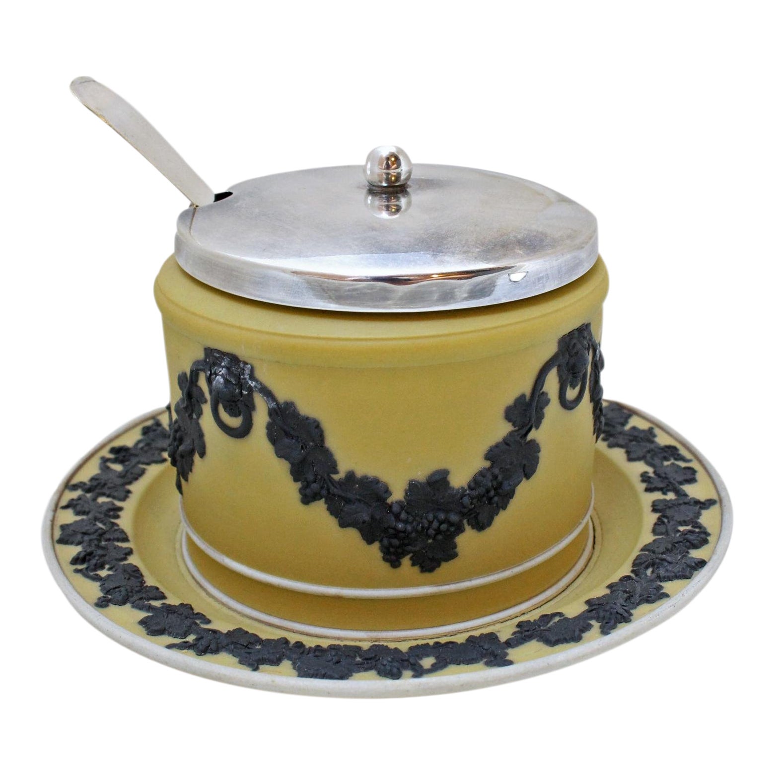 Wedgwood Jasperware Mustard or Jam Pot Chairish