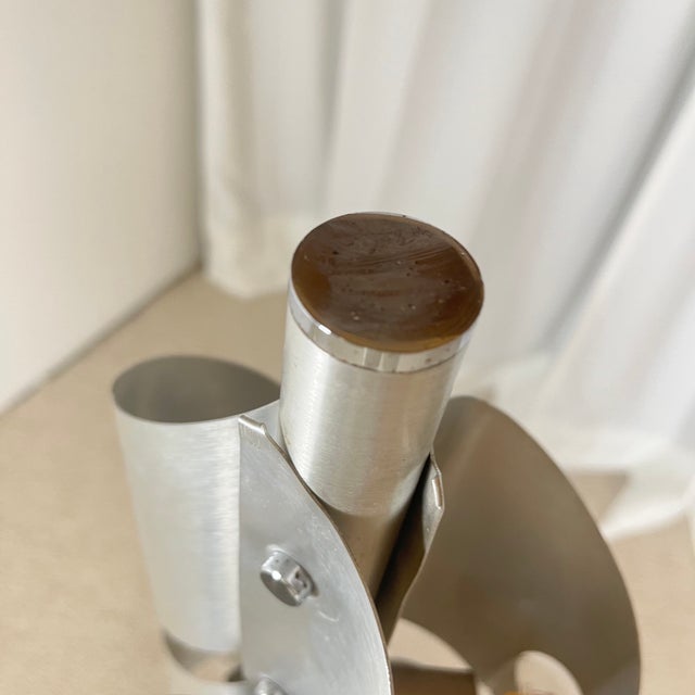 Silver Space Age Brushed Aluminum Floor Lamp, 1970s For Sale - Image 8 of 17