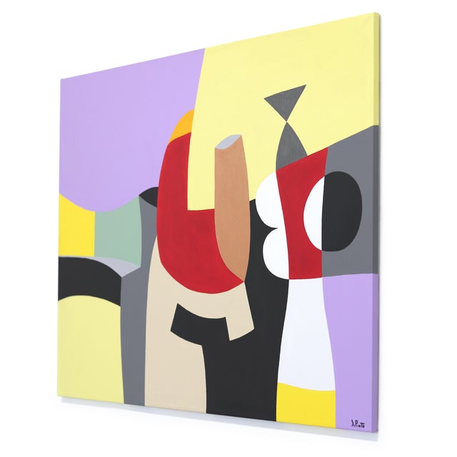 Intesa 1 - Abstract Vibrant Colorful Geometric Art on Canvas Original Artwork by Federico Pinto Schmid For Sale In Los Angeles - Image 6 of 9