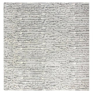 Contemporary Beach Pebbles Handmade Aloe Silk and Wool Rug by Doris Leslie Blau For Sale