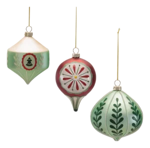 Assorted Glass Ornament Set of 6