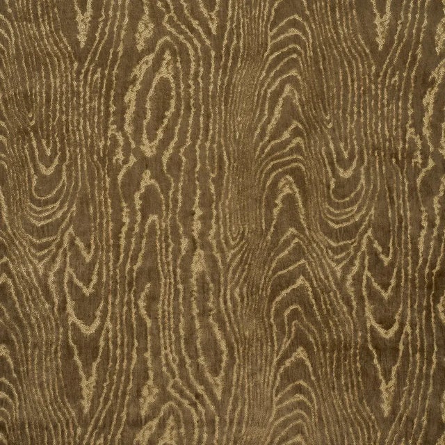 SAMPLE - Schumacher Marisa Moire Velvet Fabric In Camel For Sale