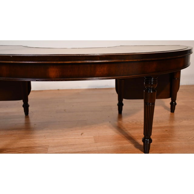 1930s Stickley English Regency Mahogany & Leather Top Drop-Leaf Coffee Table For Sale - Image 11 of 14
