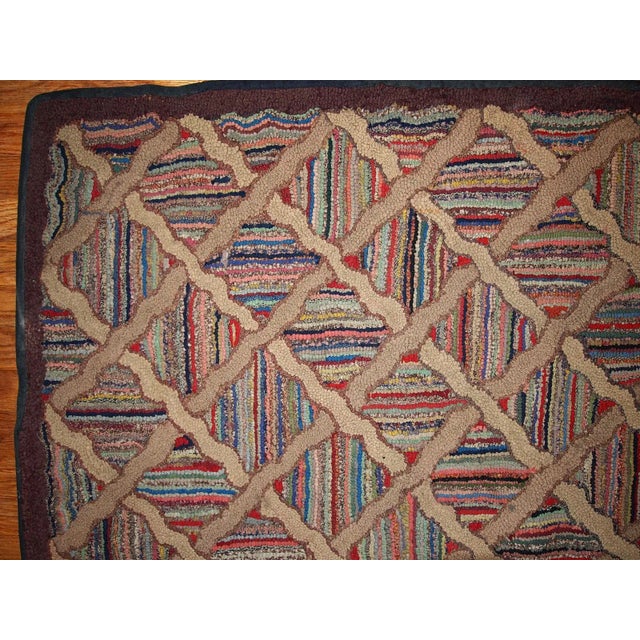 1880s Handmade Antique American Hooked Runner For Sale - Image 4 of 7