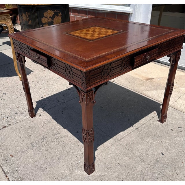 2010s 19th C Style Burton-Ching Chippendale Mahogany Game Table For Sale - Image 5 of 5