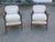 Vintage Louis XV Style Cane and White Fabric Armchairs, 1950, Set of 2 For Sale - Image 9 of 10