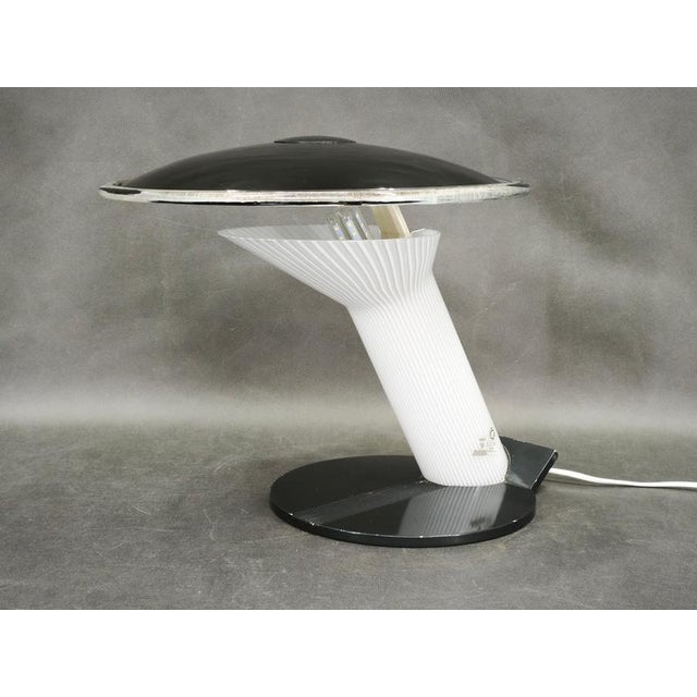 Sculptural Italian Space Age table lamp by Leucos, produced in Italy during the 1970s and retaining its original Leucos...